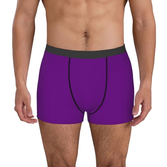Honeii Purple Men's Underwear Boxer Briefs Pack, ComfortSoft Boxer Brief for Men, Moisture-Wicking Breathable-Small