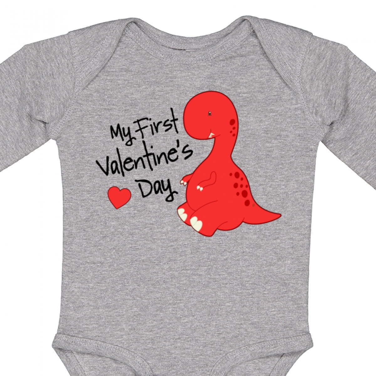 Inktastic My First Valentine's Day Boys or Girls Long Sleeve Baby Bodysuit