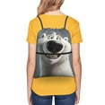 thumbnail image 4 of Zufioo Smiling Polar Bear Drawstring Backpack Sport Gym Sackpack for Women Men, 4 of 6