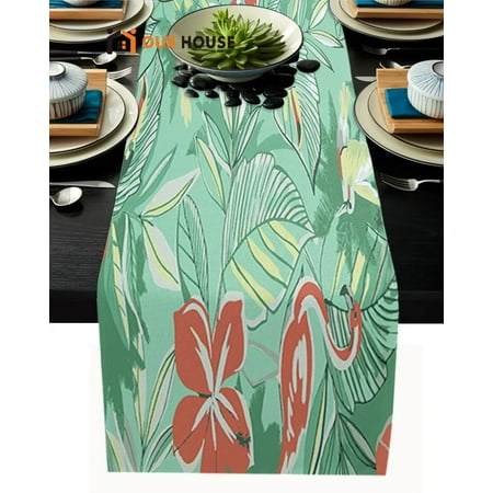 

Plant Bird Toucan Flamingo Wedding Home Party Table Runners Coffee Table Decor Placement for Kitchen Dining Table Mats