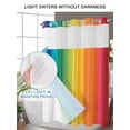 thumbnail image 4 of No Hook Shower Curtain with Snap in Liner,Colorful Stripes Rainbow Waterproof Bath Curtain Double Layers with See Through Top Window,Watercolor Line Minimalist Geometric Hotel Shower Curtains 60x72in, 4 of 9