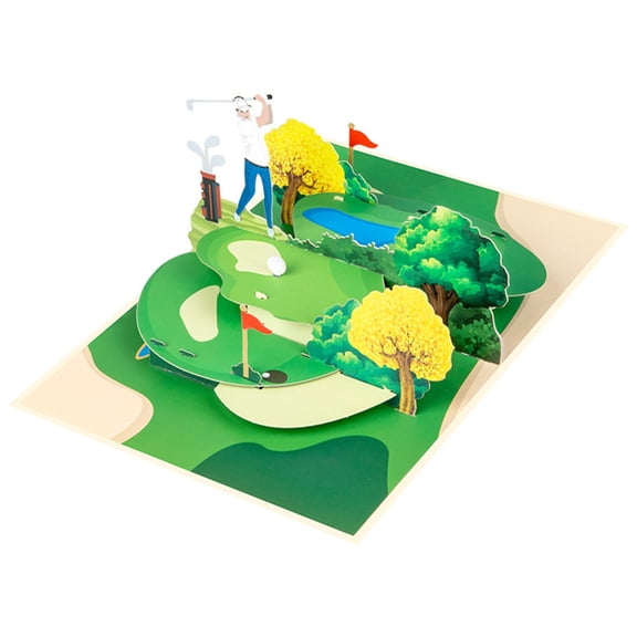 Tizuqe Golf Popup Card,Golf Birthday Card,Father Day Popup Card,3D Popup Sports Greeting Card for Husband Friend,Boyfriend