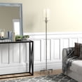 thumbnail image 3 of Evelyn&Zoe Panos 66.25" Tall Floor Lamp with Glass Shade, Polished Nickel/Clear, 3 of 6