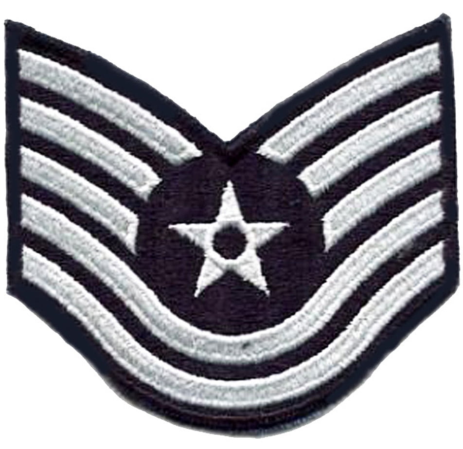 USAF Air Force Chevron Blue/Silver (Pair) (Female, Technical Sergeant