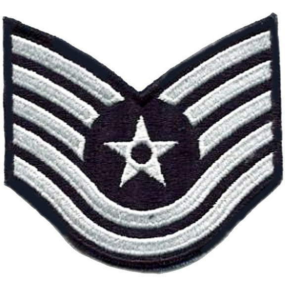 USAF Air Force Chevron Blue/Silver (Pair) (Female, Technical Sergeant)