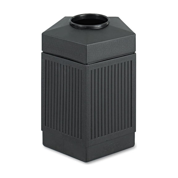 Safco Canmeleon Series Pentagon Indoor Outdoor Receptacle (Large) in Black