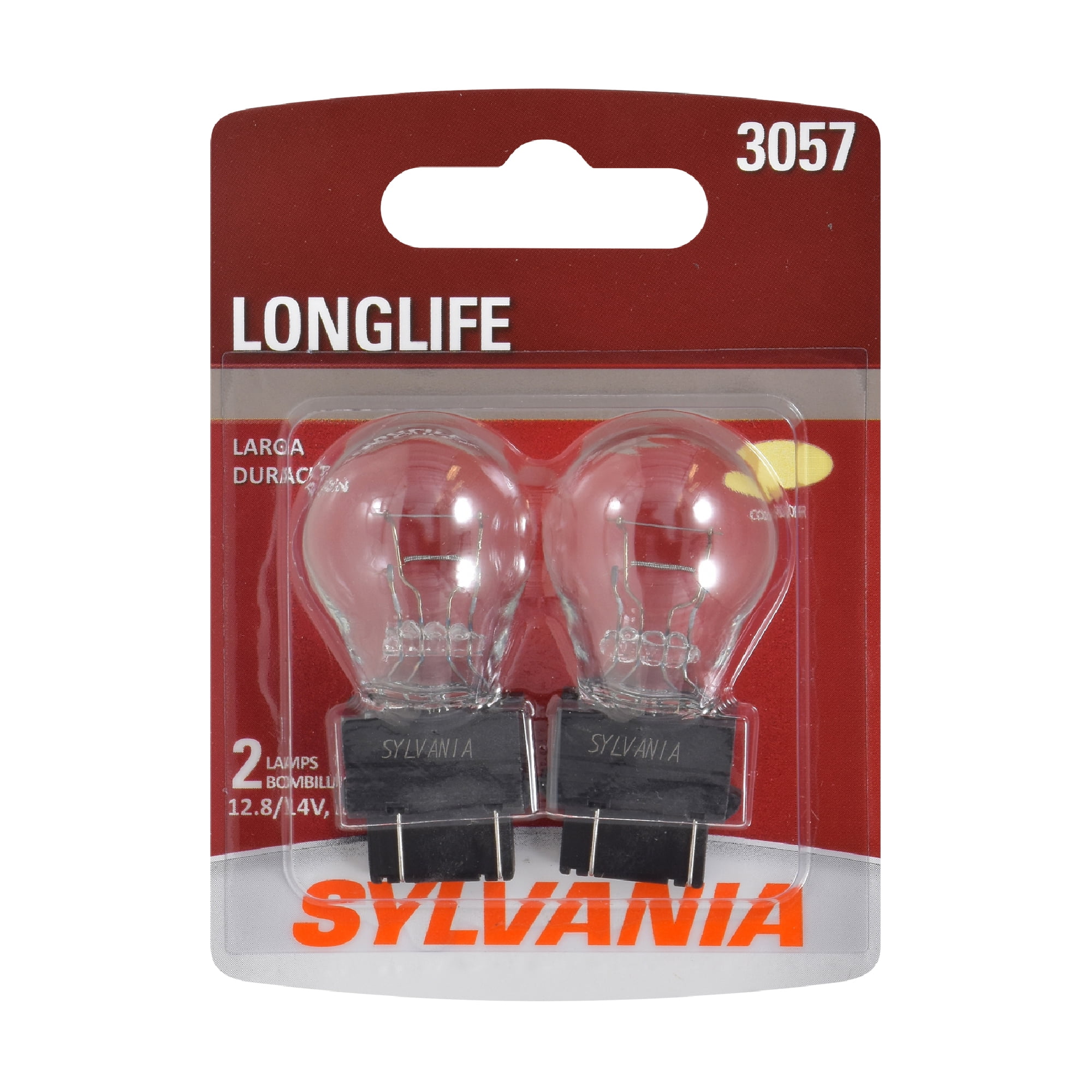 Sylvania 3057 Long Life Automotive Mini Bulb, Pack of 2.