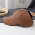 thumbnail image 4 of Ponycap Messy High Bun Ponytail Adjustable Cotton Baseball Cap Hat Half-Empty Top Sunshade Baseball Capbrown, 4 of 6