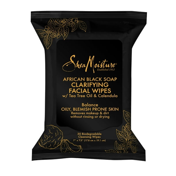 30 Count SheaMoisture Clarifying Facial Wipes for Oily, BlemishProne