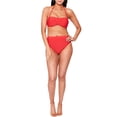 thumbnail image 3 of JS Jessica Simspon Women's Draped Bandeau Swimsuit Top, 3 of 5
