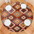 thumbnail image 2 of Elasticized Round Tablecloth Bohemian Floral Pattern, Secure Fit for 52-56 Inch Tables, Vibrant Table Cover for Indoor Outdoor Use, 2 of 7