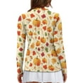 thumbnail image 2 of Yuyamidu Pumpkin Women's Quarter Zip Golf Shirt Maple Leaves Long Sleeve Athletic Tennis Shirts Thanksgiving Fall Workout Outfits Size XL, 2 of 8