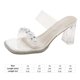 thumbnail image 2 of Sandalias de tacón alto con bloque para mujer Sandalias transparentes para fiesta boda (39 Beige), 2 of 9