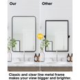 thumbnail image 4 of Hupicker 40"L*28"W Rectangle Mirror for Wall, Aluminum alloy+Glass Black Wall Mirror, Black Mirror for Bathroom, Environmentally Friendly Resin Mirror, Anti-Rust, Hangs Horizontally or Vertically, 4 of 7