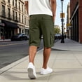 thumbnail image 3 of LONKITO Mens Cargo Shorts Elastic Waist Outdoor Fishing Hiking Shorts with Pockets Solid Color Casual Work Clothes, Size M, 3 of 8