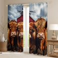 thumbnail image 2 of Castle Fairy Highland Cow Blackout Curtains Set of 2 (52x84 Each),Farm Window Curtains, 2 of 6