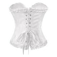 thumbnail image 5 of HSHMT Slip Shorts for Women Women Floral Lace Off Shoulder Corset Bustier Boned Overbust Corset Bodyshaper Sleepwear Top, 5 of 7