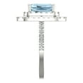 thumbnail image 3 of Halo Engagement Ring for Women - 2.62ct Natural Aquamarine in 14K White Gold Promise Ring, 3 of 6