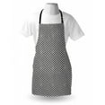 thumbnail image 4 of Chevron Apron, Vintage Chevron Zigzags Wavy Lines with Grunge Effect Weathered Look Print, Unisex Kitchen Bib with Adjustable Neck for Cooking Gardening, Adult Size, Black and White, by Ambesonne, 4 of 4
