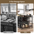 thumbnail image 6 of Giantex 3-Tier Bar Cart, Industrial Serving Cart w/Wine Racks & Glass Holders, Kitchen Rolling Cart, Rustic Brown, 6 of 8