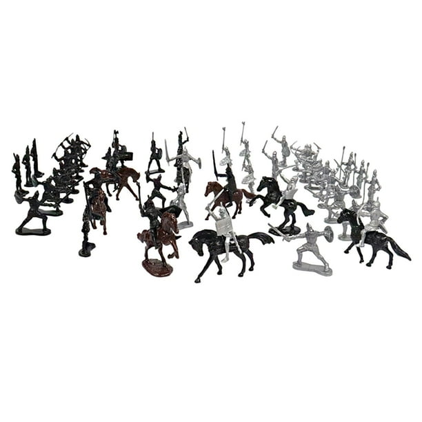 52 piezas de juguetes de caballeros Zulema caballeros medievales caballos juguetes de soldado caballero medieval