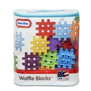 Little Tikes Waffle Blocks Interlocking Building Block Set with 60 Pieces Bag, Multicolor, for Indoor Outdoor Play First Construction Set- For Toddlers Kids Girls Boys Ages 2 3 4+