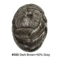 thumbnail image 5 of Lyricalhair French Lace Toupee for Men Hairpieces Mens Toupee Human Hair Replacement System Bleached Knots Lace with Poly Hair Wig Units 7"X9" #350 Dark Brown with 50% Gray, 5 of 6