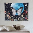 thumbnail image 4 of COMIO Butterfly Tapestry, Blue Butterflies Wildflowers and Moon Star Tapestry for Bedroom, Rustic Insect Floral Tapestry for Bedroom Teen Wall Art for Living Room Dorm Home Decor, 30x40 Inches, 4 of 7