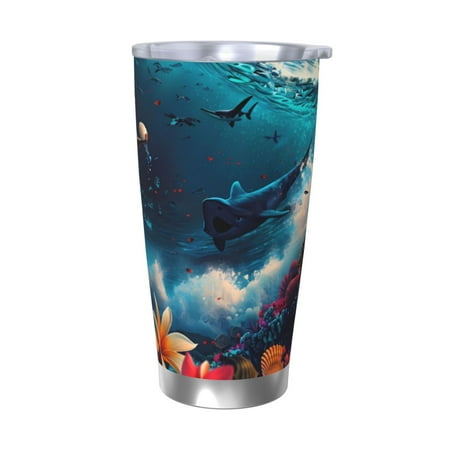 

Fuzoiu Fantasy Underwater Adventure Print 20oz Tumbler Stainless Steel Vacuum Insulated Car Cup Insulated Coffee Mug Travel Mug with Lid Thermal Cup for Outdoor-Without Straw