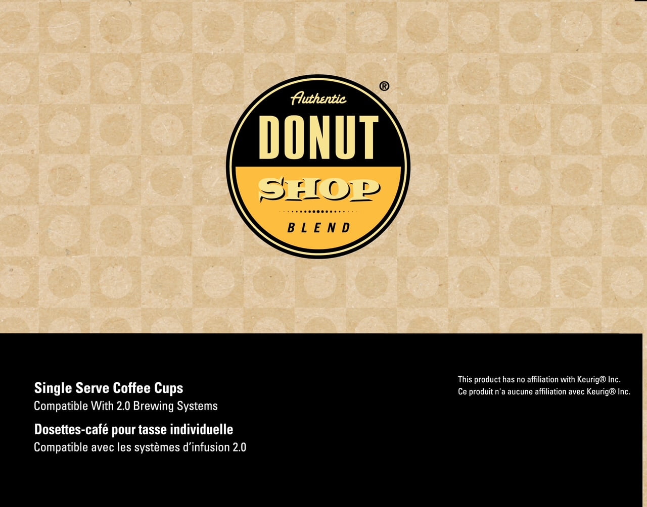 Authentic Donut Shop Blend Flavored Coffee Pods, Vanilla Hazelnut Decaf Coffee in Single Serve Cups, 24 Count