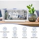 thumbnail image 2 of Reloj despertador digital de proyección (blanco) para dormitorio, LED, con puerto de carga USB, 12/24 h, horario de verano, función de repetición y espejo LED con alarma fuerte., 2 of 5