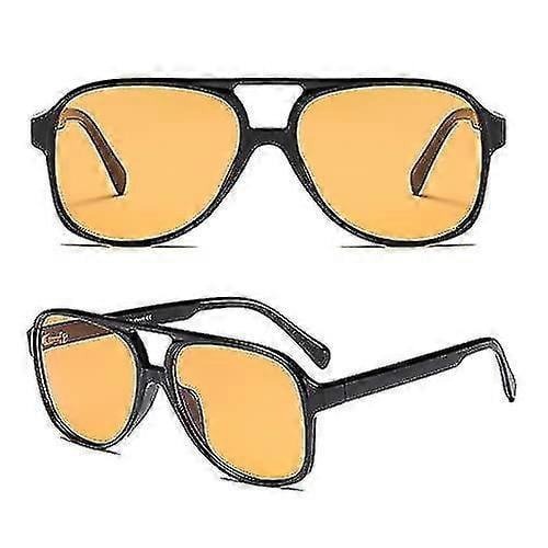Mimigo Vintage Retro 70s Sunglasses For Women Men Classic Large Squared Aviator Frame Uv400 Horn Rimmed Glasses