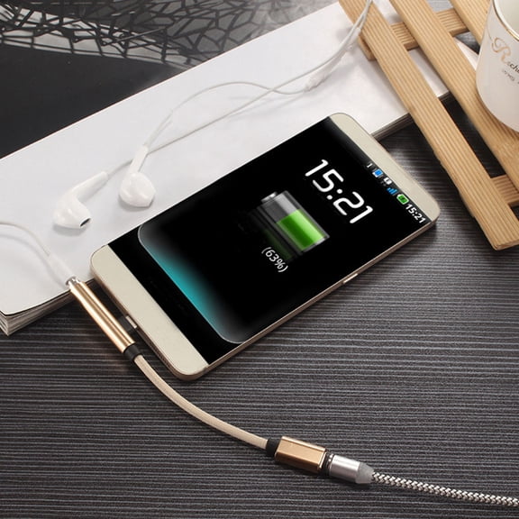 Toyandona Beige USB Type C to 3.5mm Jack Adapter Cable with Microphone - 1Pc Type-C Converter for Phones and Devices