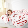 thumbnail image 4 of Homewish Christmas Dessert Queen Comforter Set,Xmas Candy Cane Bedding Sets,White Red Bedding Comforter Set For Girl Boy,Microfiber Bedroom Decor Reversible,3pcs, 4 of 8