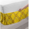 thumbnail image 2 of Yellow Damask Bed Skirt, Vintage Flourishing Swirly Flowers Spring Theme Romantic Pattern, Elastic Bedskirt Dust Ruffle Wrap Around for Bedding Decor, 4 Sizes, Yellow Brown and White, by Ambesonne, 2 of 2