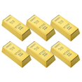 thumbnail image 1 of 6pcs Gold Bar Magnets Refrigerator Locker Stickers Decorative Fridge Magnets, 1 of 2