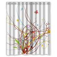 thumbnail image 1 of ABPHQTO Cortina de ducha clásica con diseño de árboles florales, plantas y animales, impermeable, 150x180 cm, 1 of 2