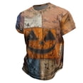 thumbnail image 2 of Halloween Shirts for Men Pumpkin Jack-o'-lantern Graphic Halloween T Shirts Plus Size Short Sleeve Halloween Costume, 2 of 4