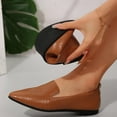 thumbnail image 5 of Women's Textured Leather Loafers, Wide Width Casual Slip-On Flats for Women, Soft Sole Comfort Walking Shoes, Breathable Daily Dress Shoes, 5 of 10