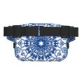 thumbnail image 3 of Fotbe Blue Watercolor Cangurera Cuadrada con Estampado de Doble Capa, Bolsa de Cintura Ajustable Mini para Hombres y Mujeres, 3 of 9