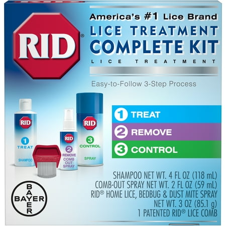 RID Lice Complete Treatment Kit to Kill Lice In Hair and Home