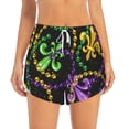 thumbnail image 4 of Lsque Mardi Gras6 Printed Women's Running Shorts with Liner Pockets,Elastic Quick Dry Workout Athletic Gym Yoga Shorts,Womens High Waist Shorts-Small, 4 of 9