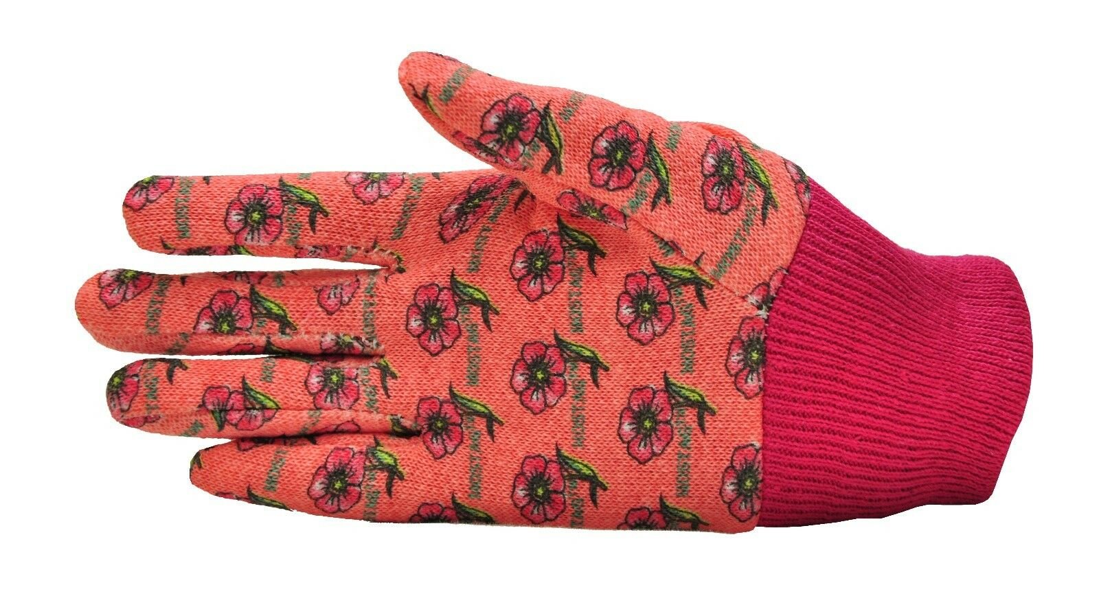 G & F Kids Garden Gloves 1823-3 JustForKids Work Gloves, 3 Pairs Green/Red/Blue per Pack - image 4 of 11