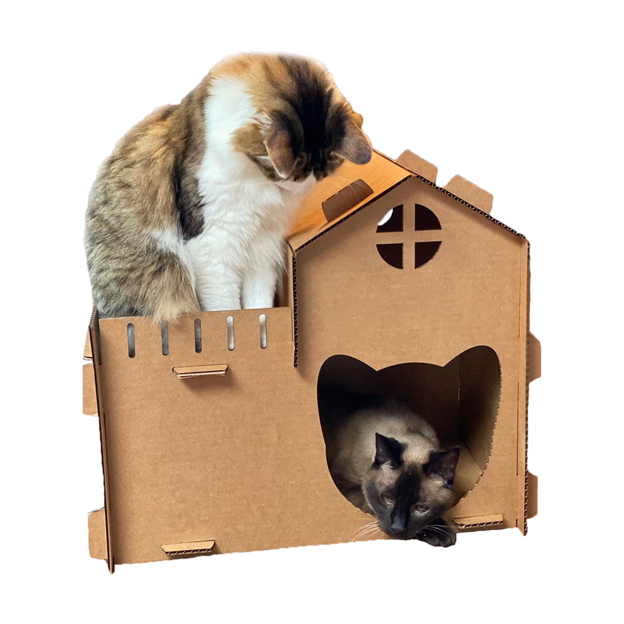 Cardboard Cat Homes Kitty House with 200 lb. test corrugated cardboard
