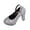 Silver1, variant on Women's Closed Toe Pearl Ankle Strap Heel Suede Pumps Dress High Heels