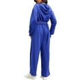thumbnail image 3 of Conjuntos de chándal para mujer ATHLECHIC de 2 piezas, sudadera corta casual y pantalones de pierna ancha, conjuntos de entrenamiento y lounge M azul, 3 of 4