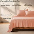 thumbnail image 5 of Amay Soft Luxury Organic Cotton Twin Bed Sheet Set, 4-Piece, 500 Thread Count, Deep Pocket, Soft, Comfortable, All-Season Bedding, Peach, 5 of 7