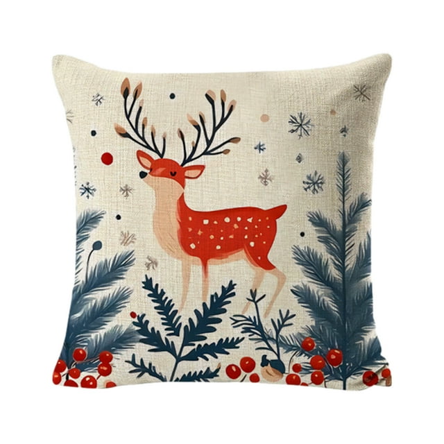 BAOPAI Three-dimensional Effect Pillowcase Christmas Pillow Cover Festival Decoration Sofa Decoration Flax Pillowcase Bedroom Home Sofa Decoration Sofa Pillowcase