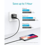 USB Charger, Anker 2-Pack Dual Port 12W Wall Charger Adapter, USB Charger Block with Foldable Plug, Charging Box Brick, Cube for iPhone 14 13 12 11 Pro Max, Galaxy S22 S21 Note 20, HTC, LG (Black)