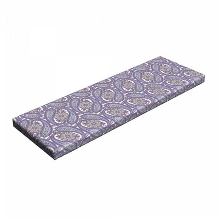 

Paisley Bench Pad Tribal Floral Ornamental Patterned Design with Raindrop Like Shapes Artwork HR Foam Cushion with Decorative Fabric Cover 45 x 15 x 2 Blue and Purple by Ambesonne